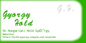 gyorgy hold business card